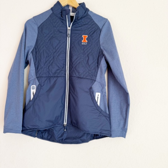 Peter Millar Madeline Hybrid Blue Full Zip Jacket Size Medium - Picture 2 of 6